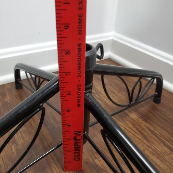 Vintage Metal Christmas Tree Base Metal Stand Black 1.25" Opening Collapsible - Picture 6 of 6